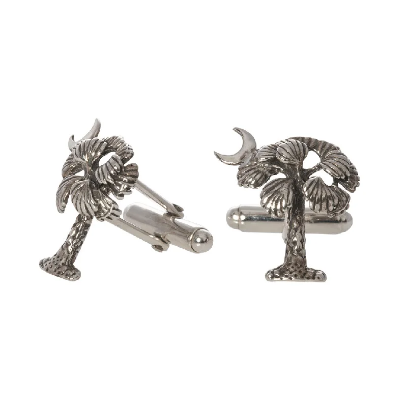 Sterling Silver Palmetto Moon Cufflinks