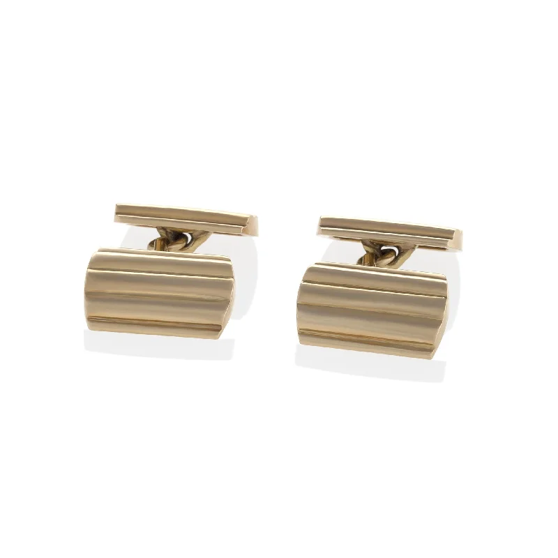 Tiffany & Co. Ribbed Gold Cuff Links