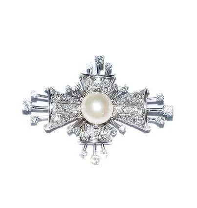 VINTAGE DIAMOND PENDANT BROOCH