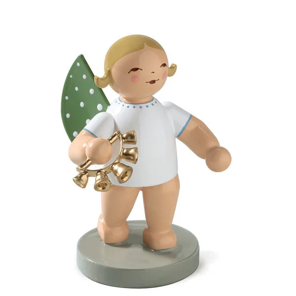 Wendt & Kuhn Angel with Bell Wreath Wooden Figurine