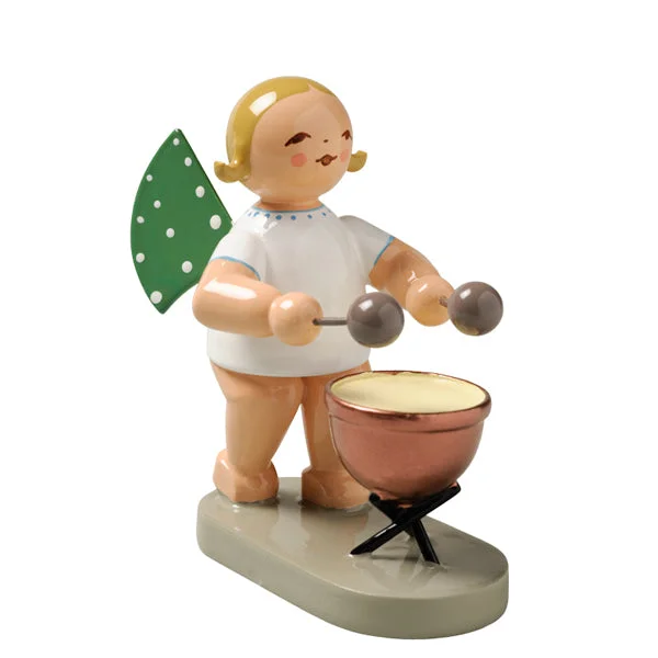 Wendt & Kuhn Angel with Kettle Drum Wooden Figurine