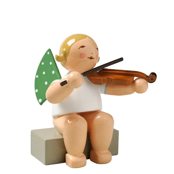 Wendt & Kuhn Angel with Viola Sitting Wooden Figurine