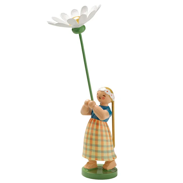 Wendt & Kuhn Girl with Marguerite Wooden Figurine