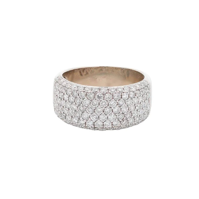 White Gold Pave Diamond Wide Band