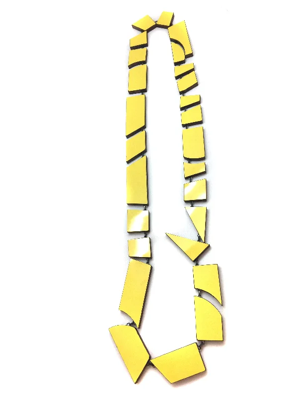 Yellow Wood and Laminate Necklace