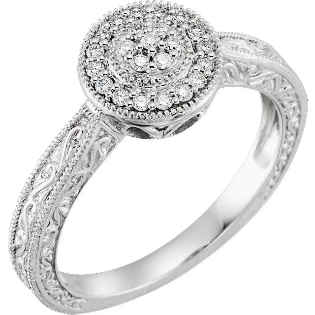 10KT WHITE GOLD 1/6 CTW DIAMOND PROMISE RING