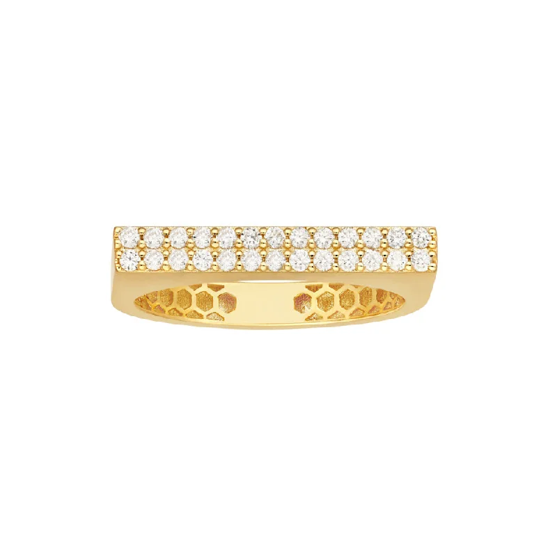 14k Diamond Bar Ring