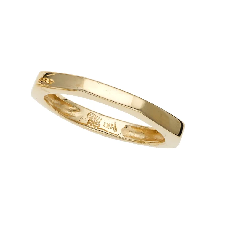 14kt Gold Size-7 Yellow Finish 2.7x21.5x2mm Polished Nut Ring