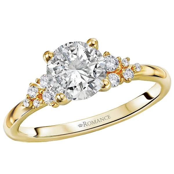 14KT YELLOW GOLD 1/7CTW ROUND DIAMOND RING SETTING