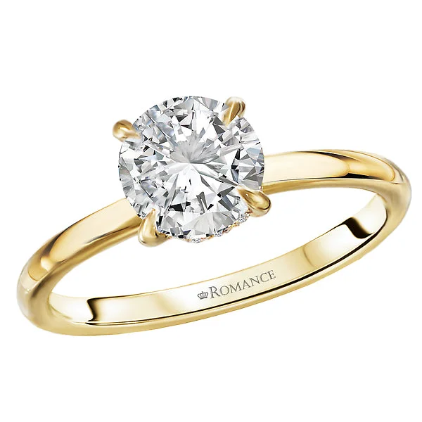 14KT YELLOW GOLD 1 CT ROUND HALO DIAMOND RING SETTING