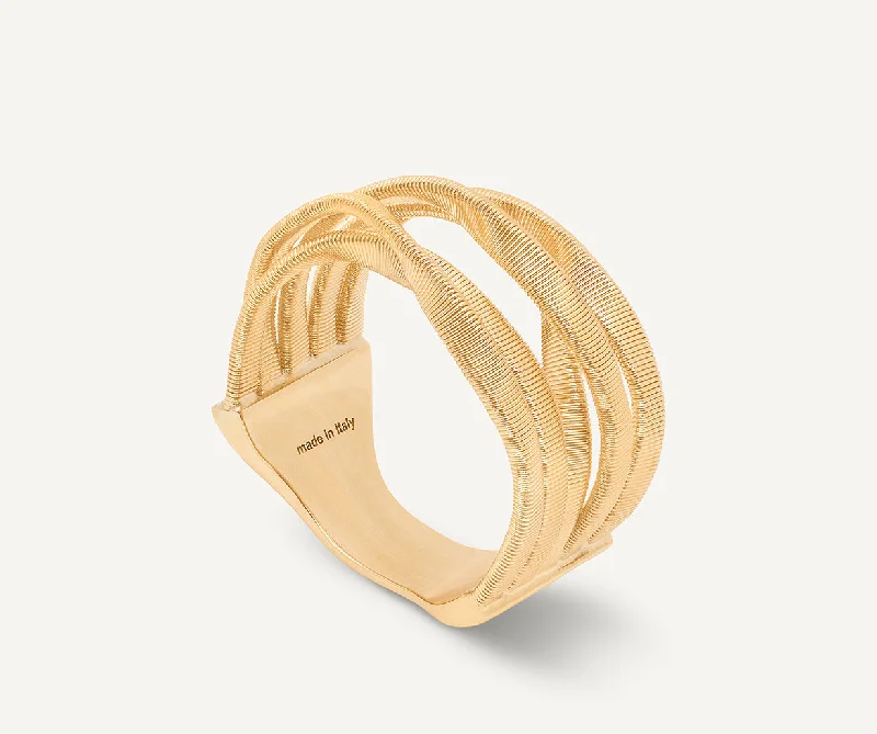 18K Yellow Gold 5-Band Coil Ring