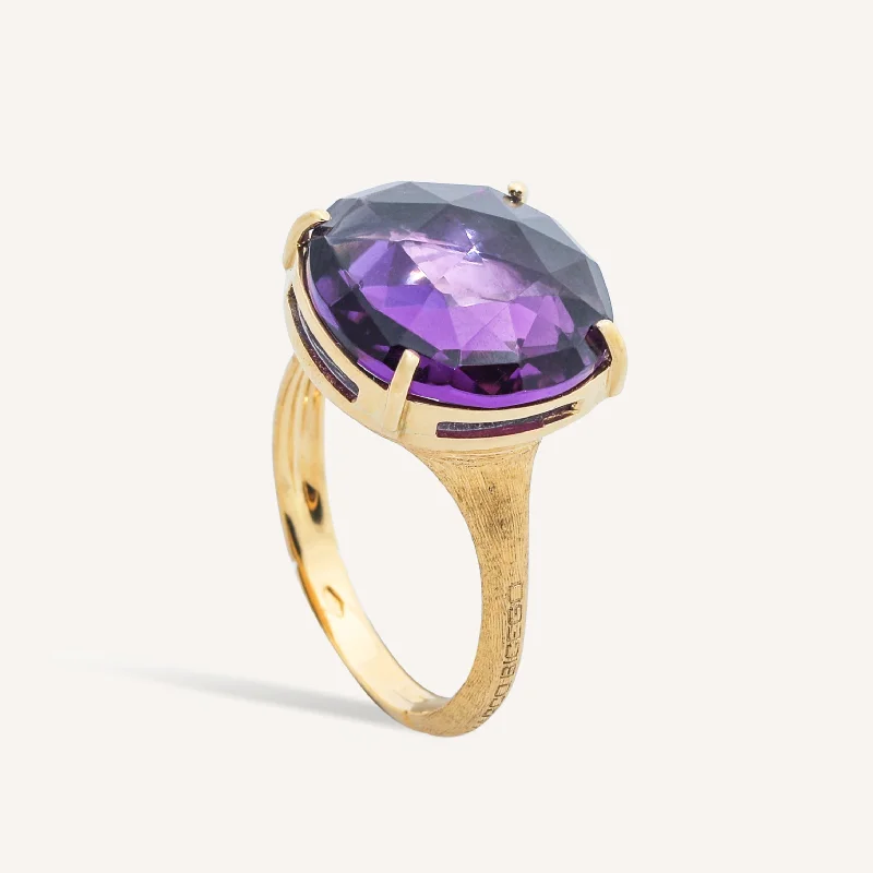 18K Yellow Gold and Amethyst Cocktail Ring