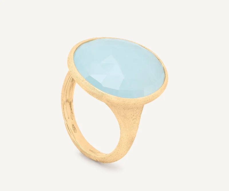 18K Yellow Gold Aquamarine Cocktail Ring