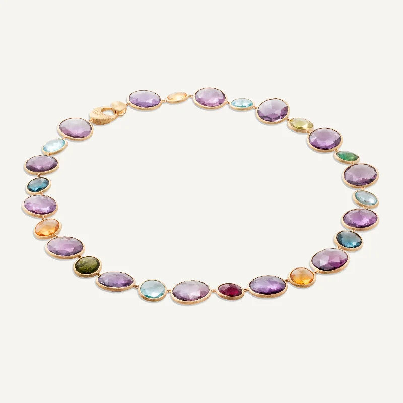 18K Yellow Gold Graduated Collar featuring Amethyst