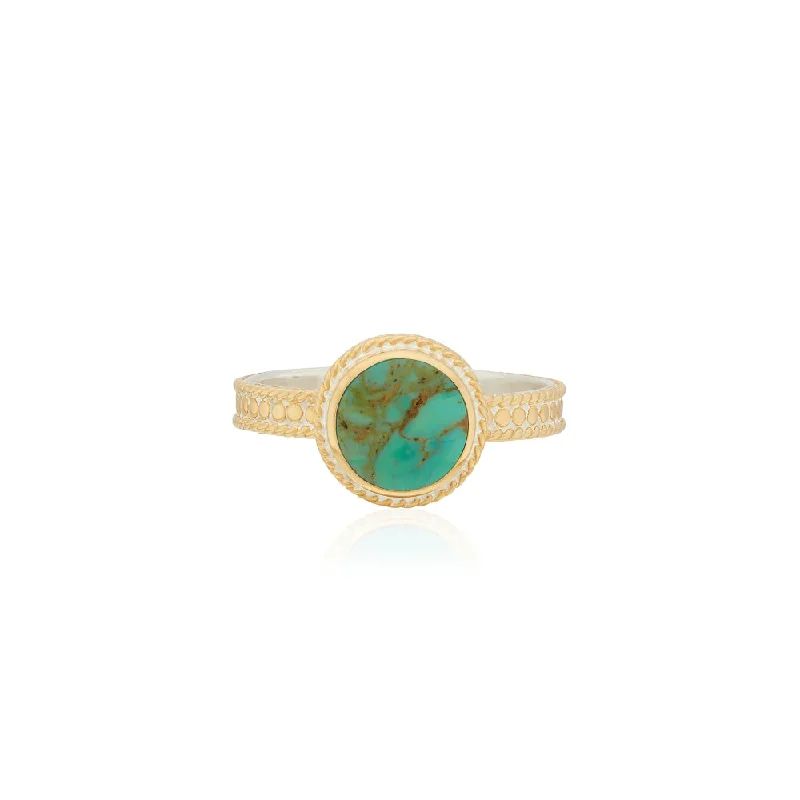 Anna Beck Gold Turquoise Skinny Band Ring