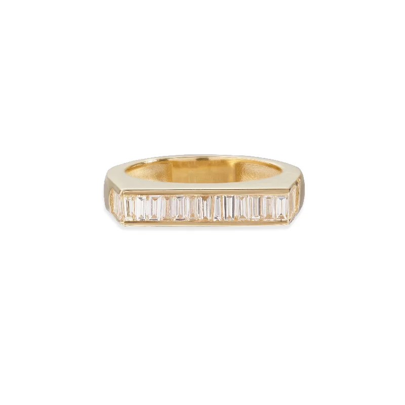 BAGUETTE DIAMOND FLAT BAR RING