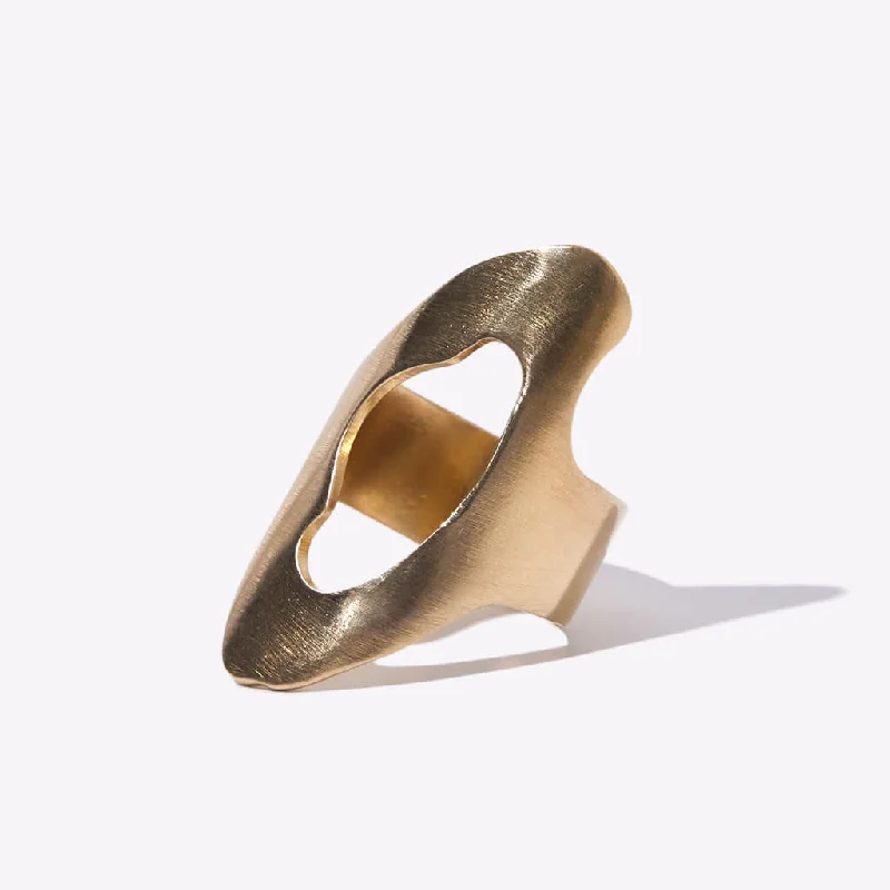 Canyon Adjustable Statement Ring - Brass