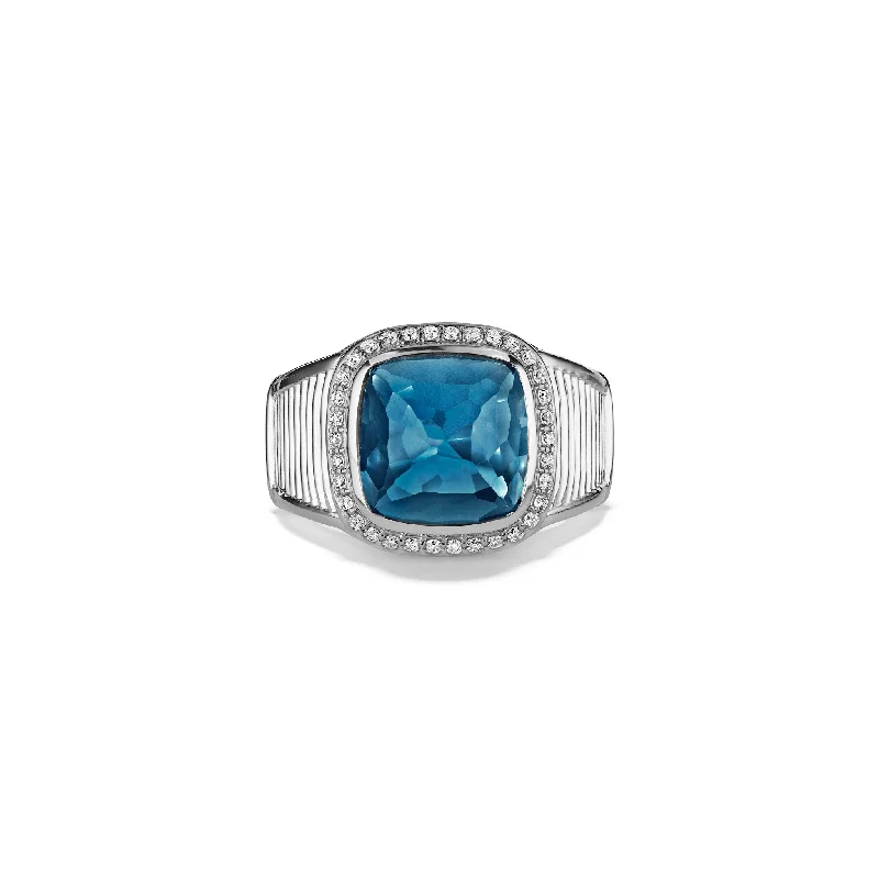 Cassandre Ring with London Blue Topaz and Cultured Diamonds