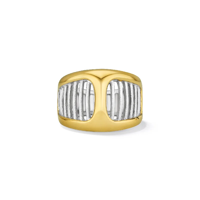 Cielo Wide Band Ring with 18K Gold