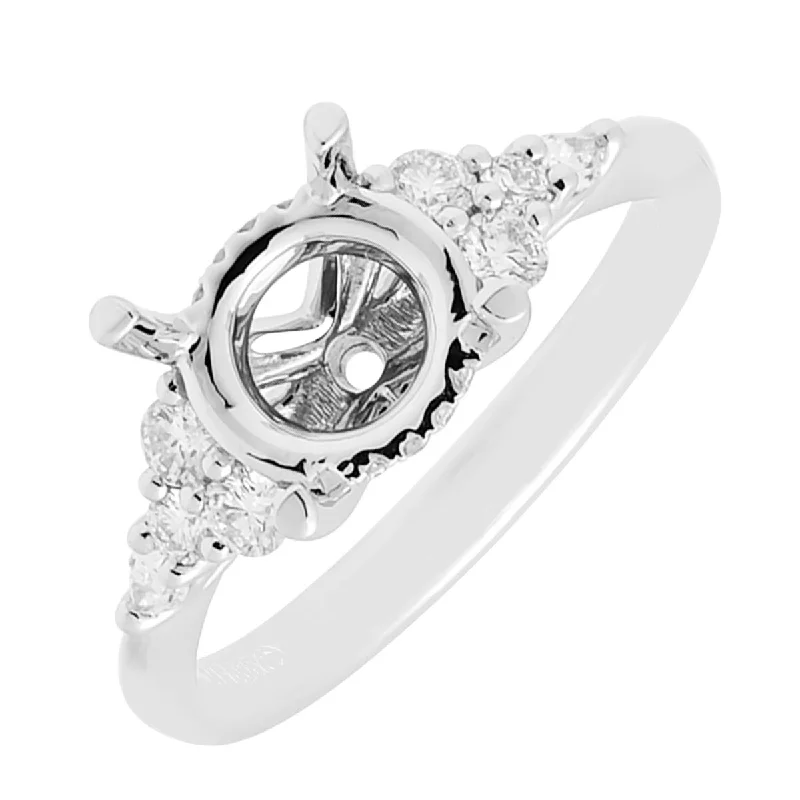 Diamond Engagement Ring Setting in 14kt White Gold (3/8cttw)