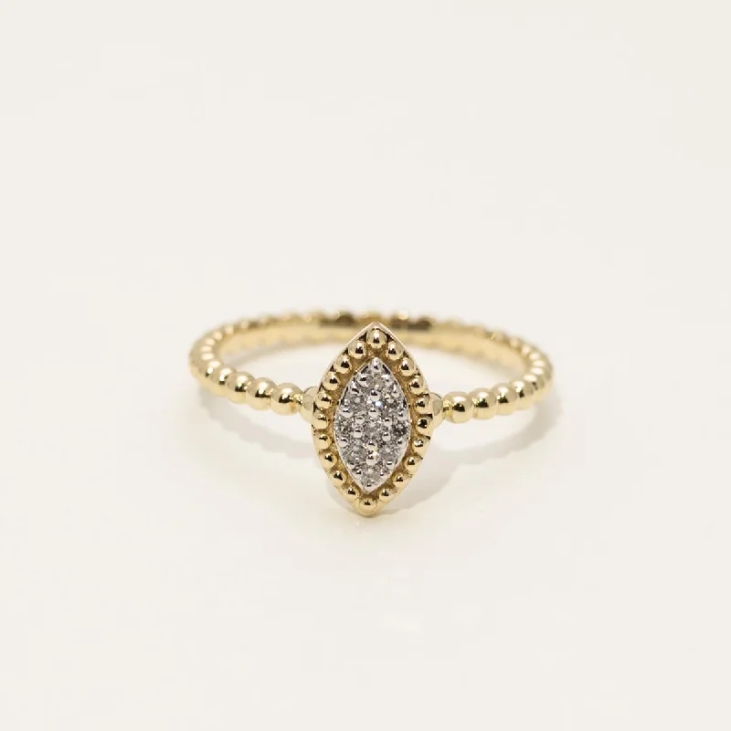 Diamond Marquise Shaped Ring in 14kt Yellow Gold (1/10ct tw)