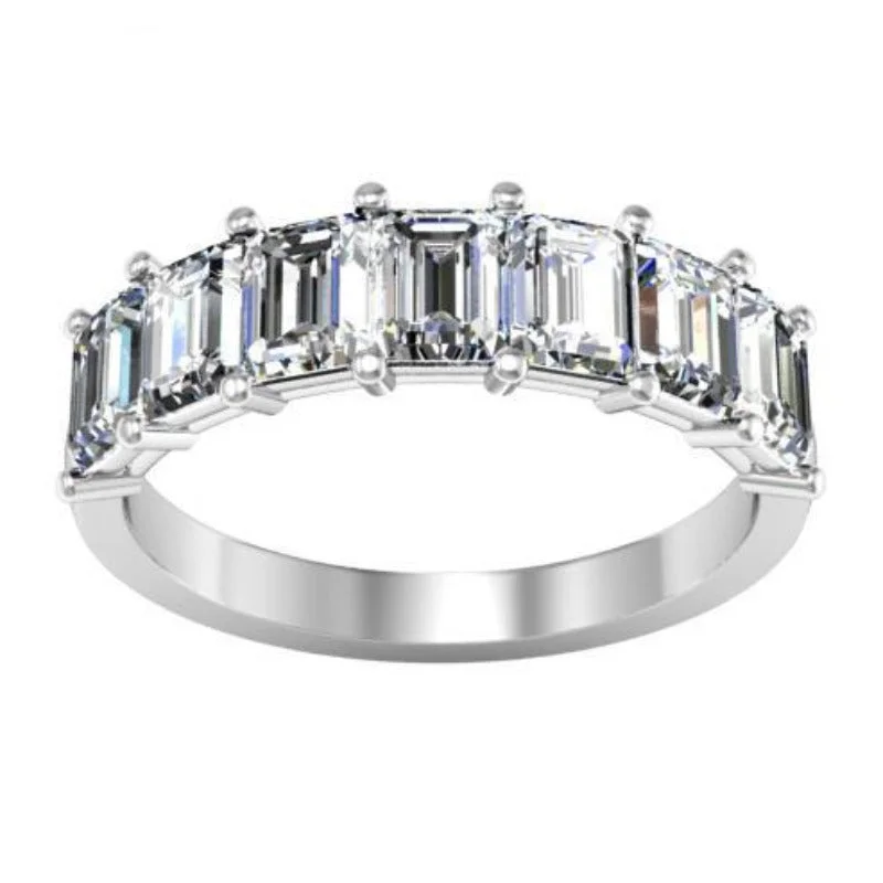 Emerald Cut Diamond Seven Stone Ring