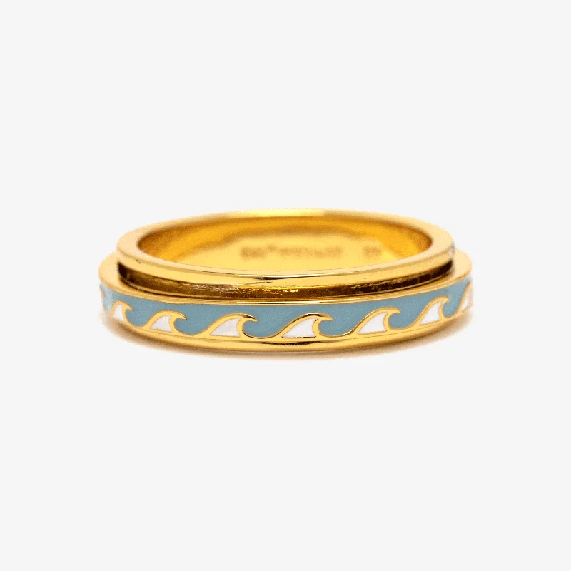 Enamel Fin Fidget Ring