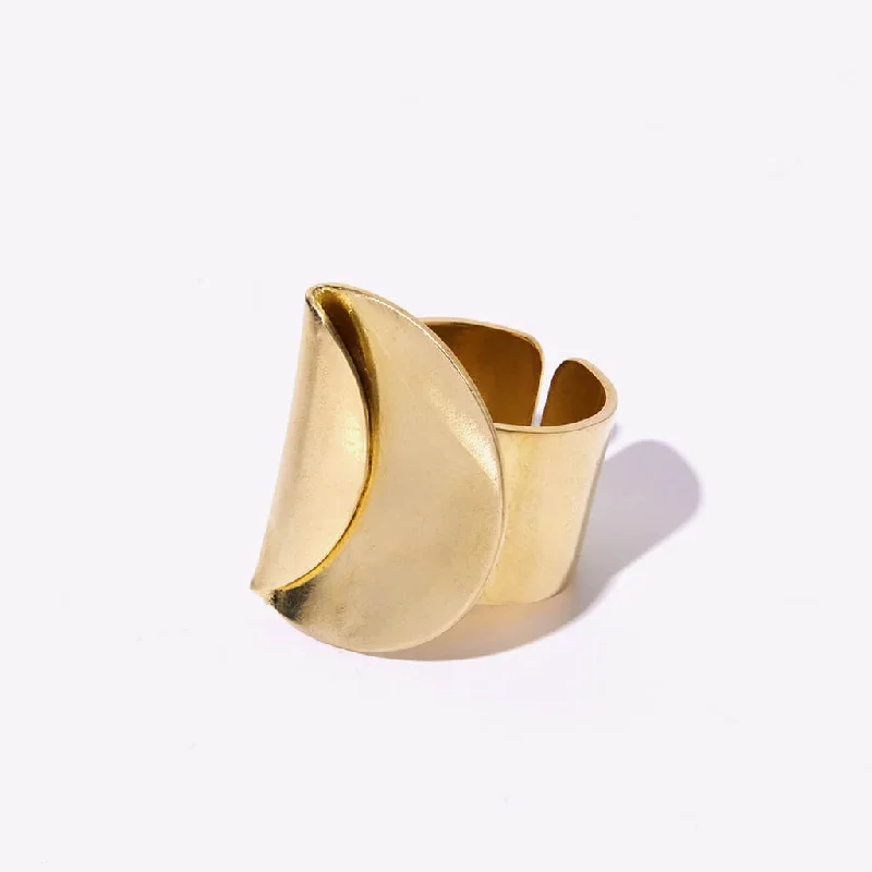 Enfold Adjustable Statement Ring - Brass