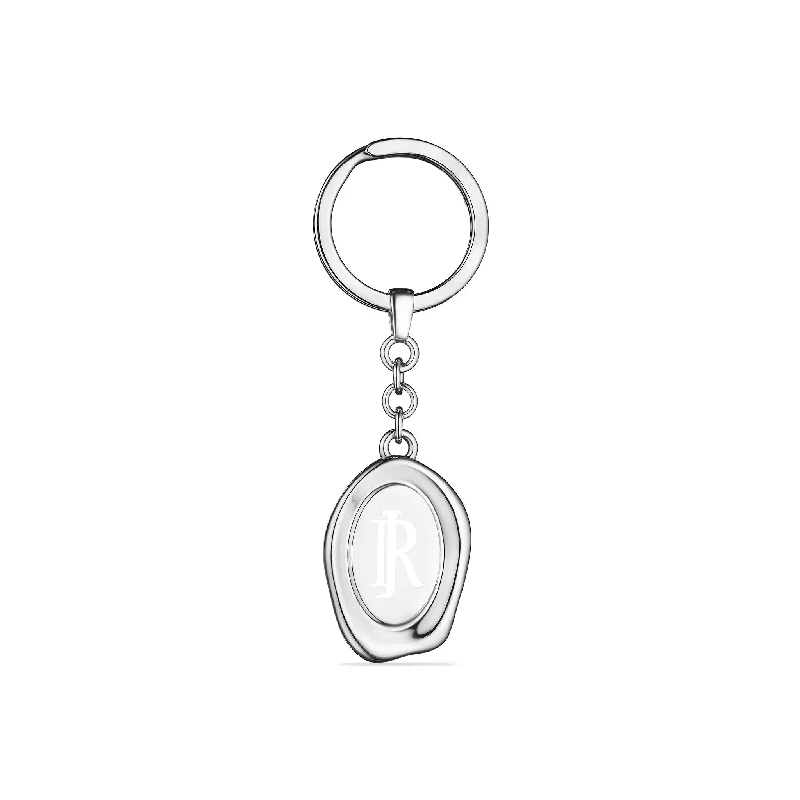 Eros 3707 Key Ring with White Enamel