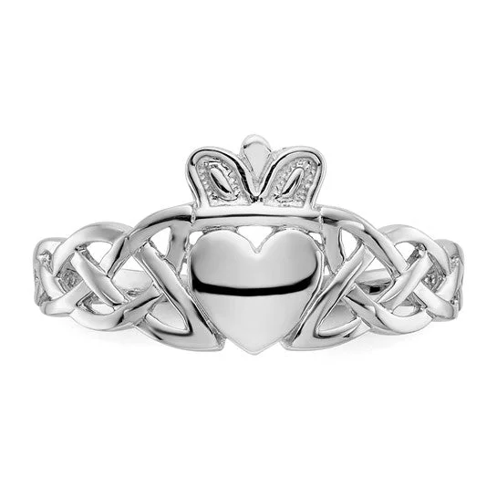 14kw Gold Celtic Knot Claddagh Ring