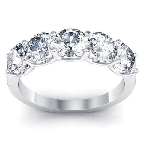 2.00cttw U Prong Round Diamond Five Stone Ring