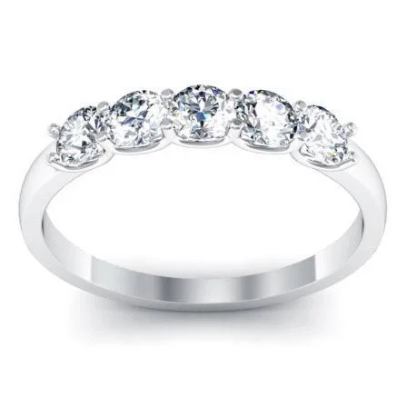 0.50cttw U Prong Round Diamond Five Stone Ring