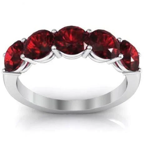 2.00cttw Shared Prong Garnet Five Stone Ring