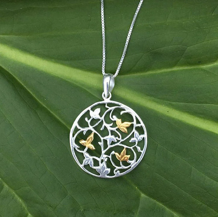 Flowering Vines Necklace - Sterling Silver/Gold, Indonesia