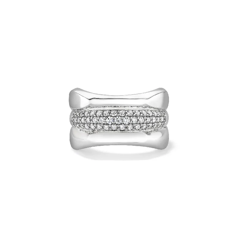 Gaia Wide Band Ring with Diamonds