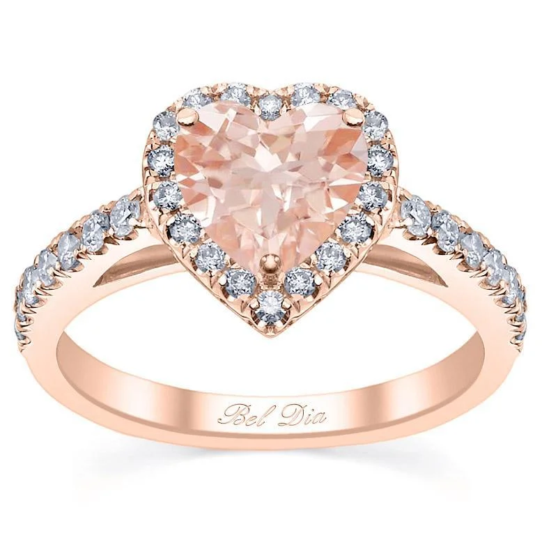 Heart Cut Morganite Engagement Ring in Rose Gold