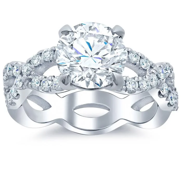 Infinity Style Diamond Accented Engagement Ring