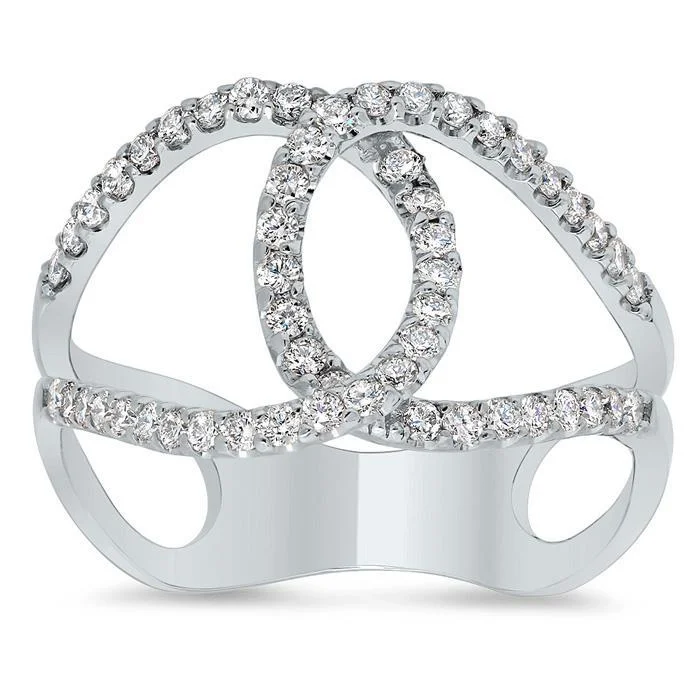 Interlocking Pave Diamond Loop Ring