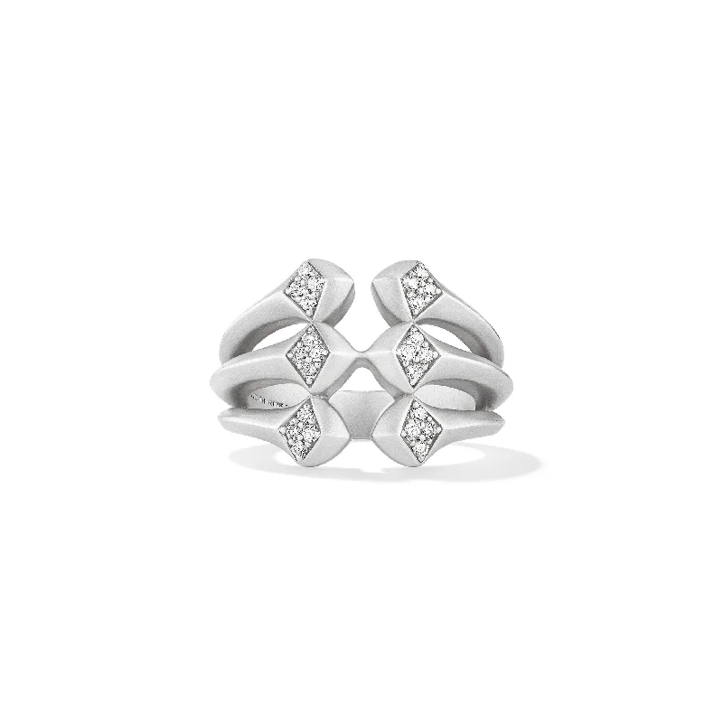 Iris Multi Band Ring with Diamonds