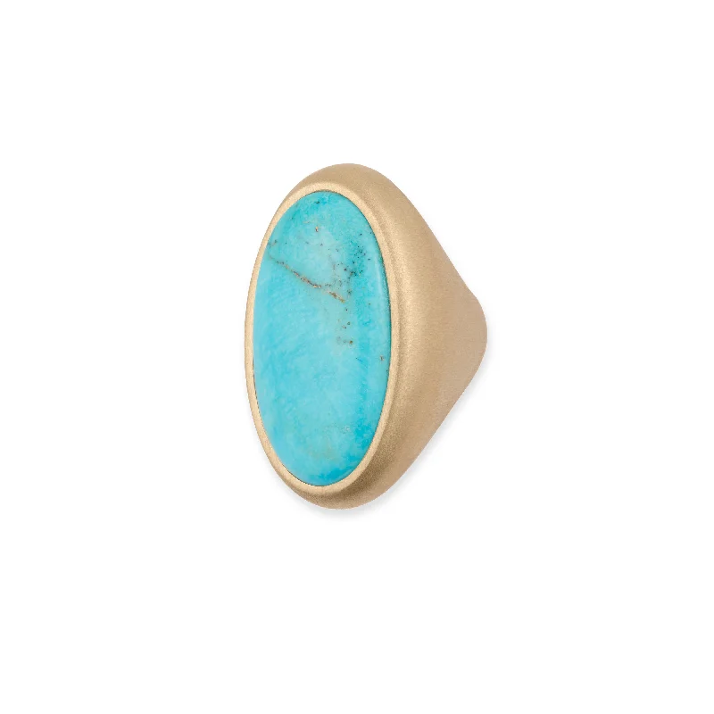 X-LARGE SMOOTH OVAL TURQUOISE RING