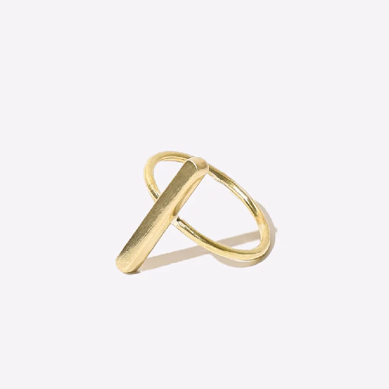 Long Oval Stick Ring - Brass