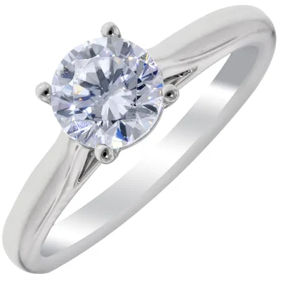 Martin Flyer Solitaire Engagement Ring Setting in 14kt White Gold