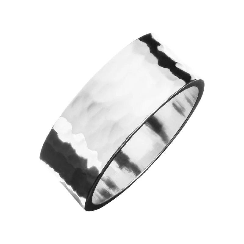 Men'S 9.5Mm Hammered Ring