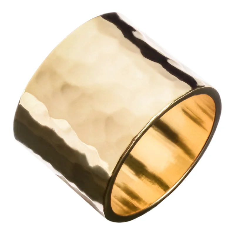 Men'S Hammered Wide Ring