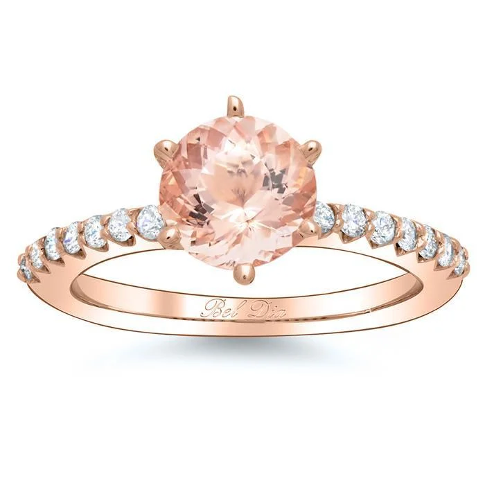 Morganite Pave Engagement Ring