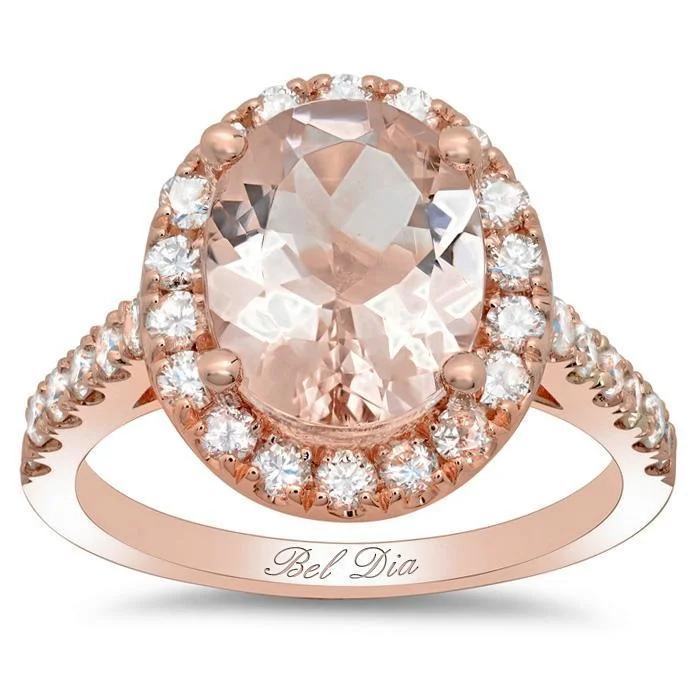 Morganite Rose Gold Art Deco Engagement Ring