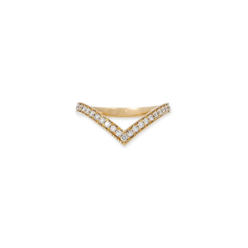 PAVE DIAMOND V RING