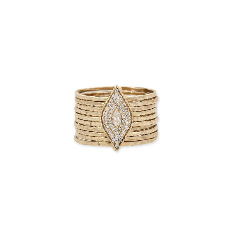 PAVE + MARQUISE DIAMOND MULTI WAIF RING