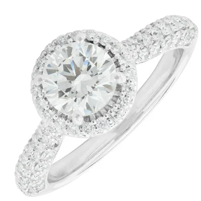 Ritani Three Row Diamond Pave Engagement Ring Setting in 14kt White Gold (5/8ct tw)