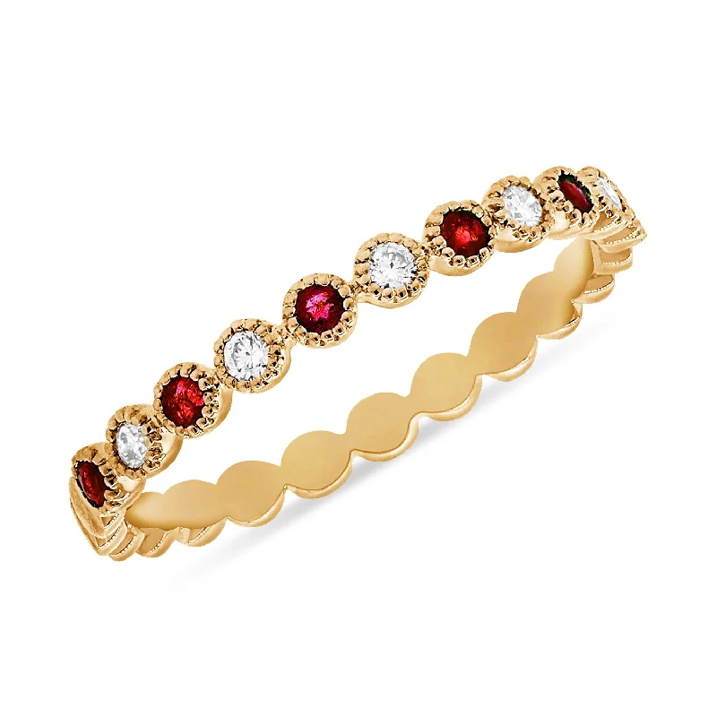 Ruby & Diamond Ring made in 14K Gold